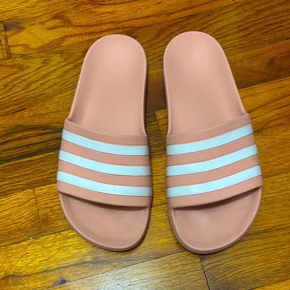Adidas Slide Sandals with White Stripes
